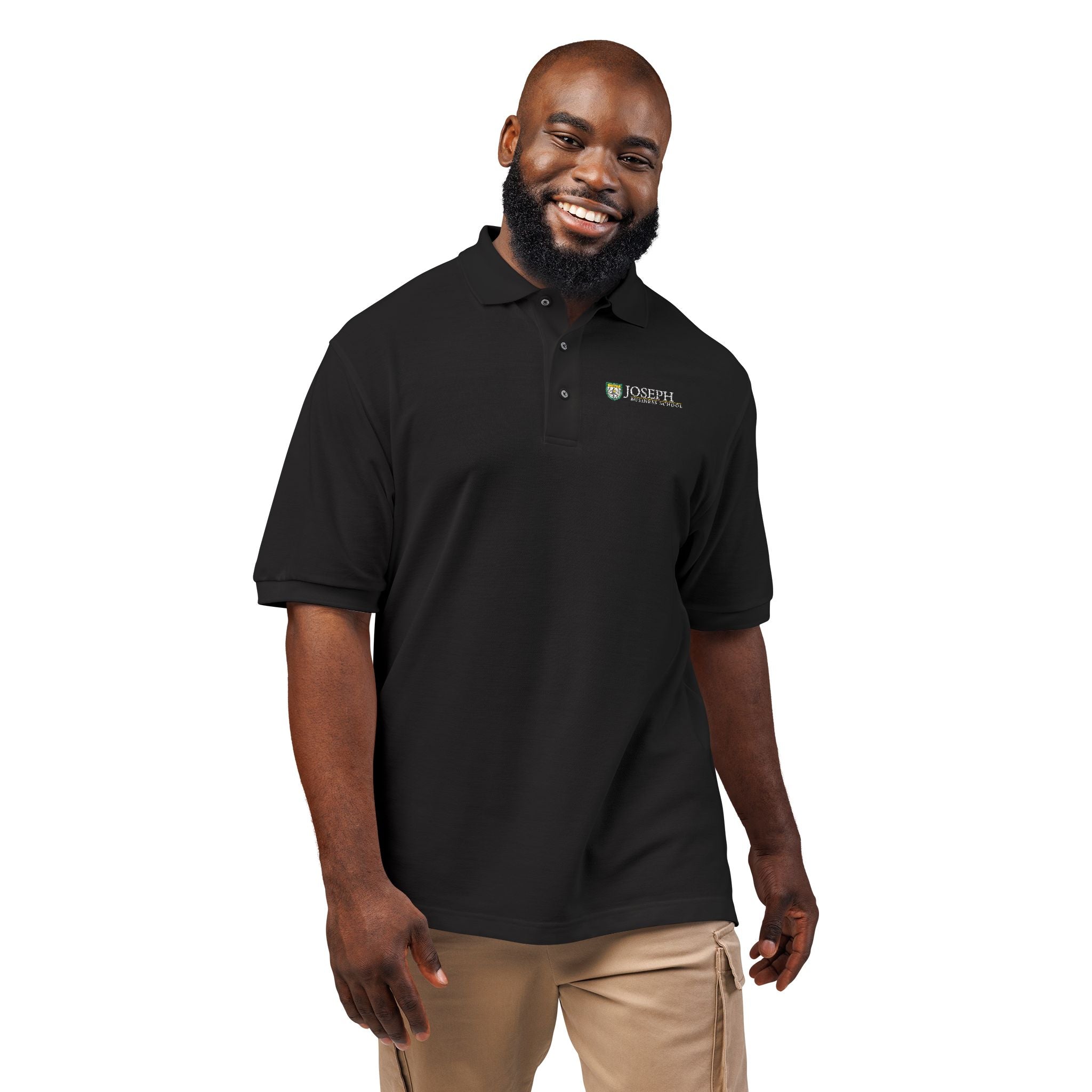 Embroidered Polo Shirt — 'Be Kind' Logo Chest Stitch